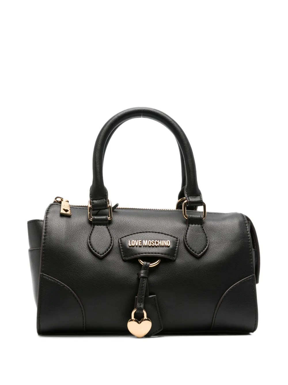 Love Moschino logo-plaque heart-charm tote bag Zwart