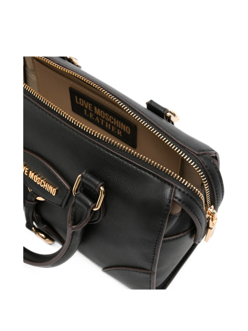 Love Moschino logo-plaque heart-charm tote bag Zwart