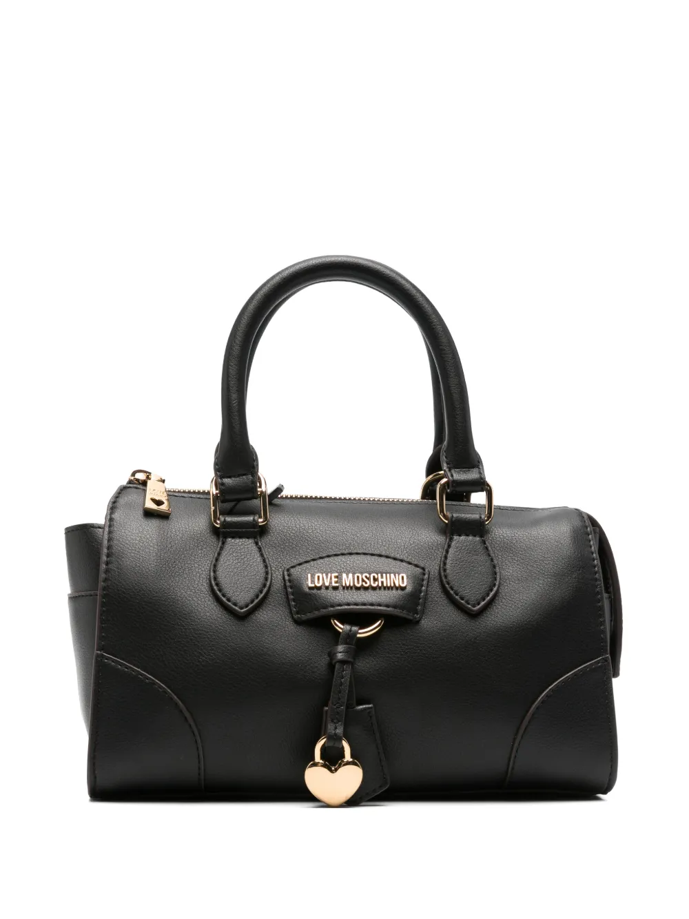 Love Moschino logo-plaque heart-charm tote bag Zwart