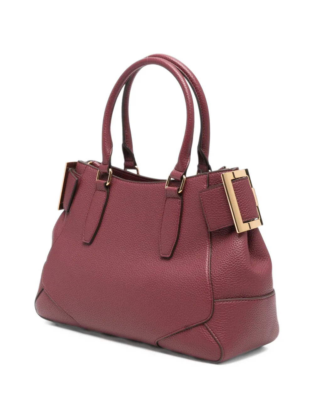 Love Moschino logo-plaque grained-effect tote bag Rood