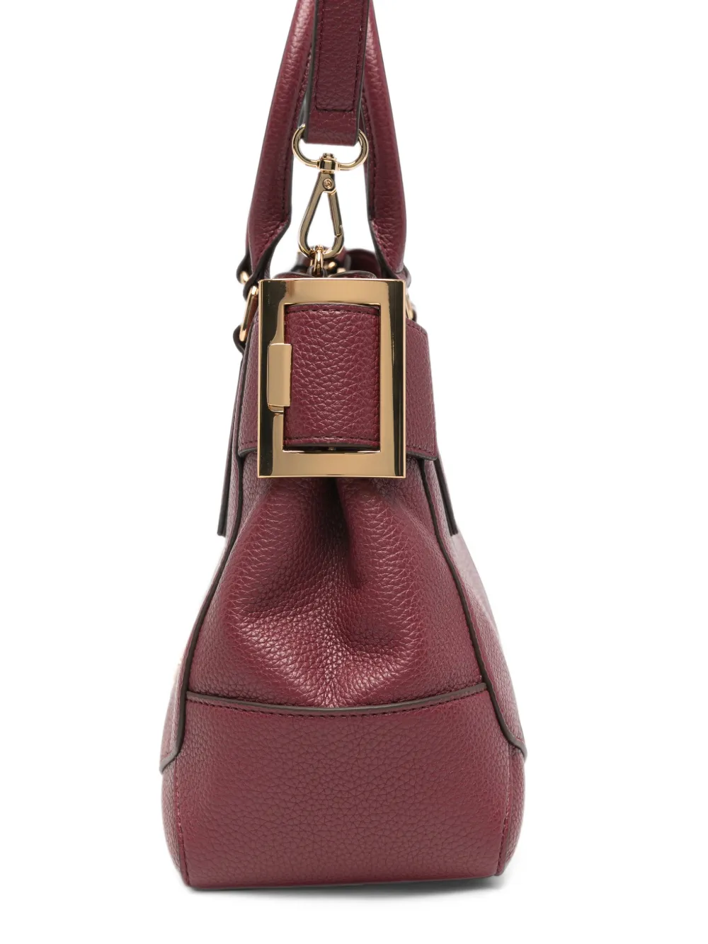 Love Moschino logo-plaque grained-effect tote bag Rood
