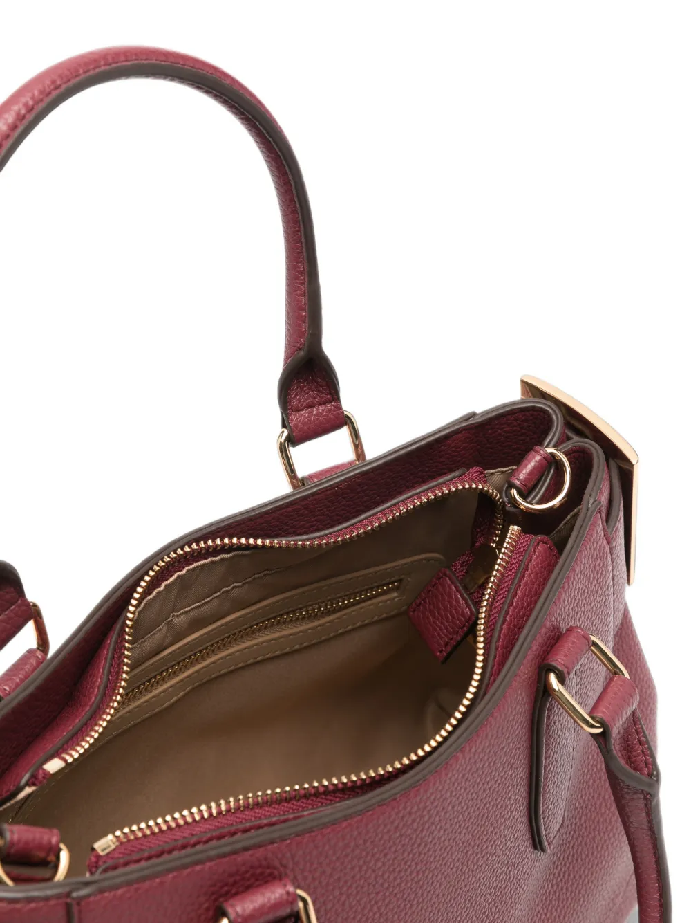 Love Moschino logo-plaque grained-effect tote bag Rood