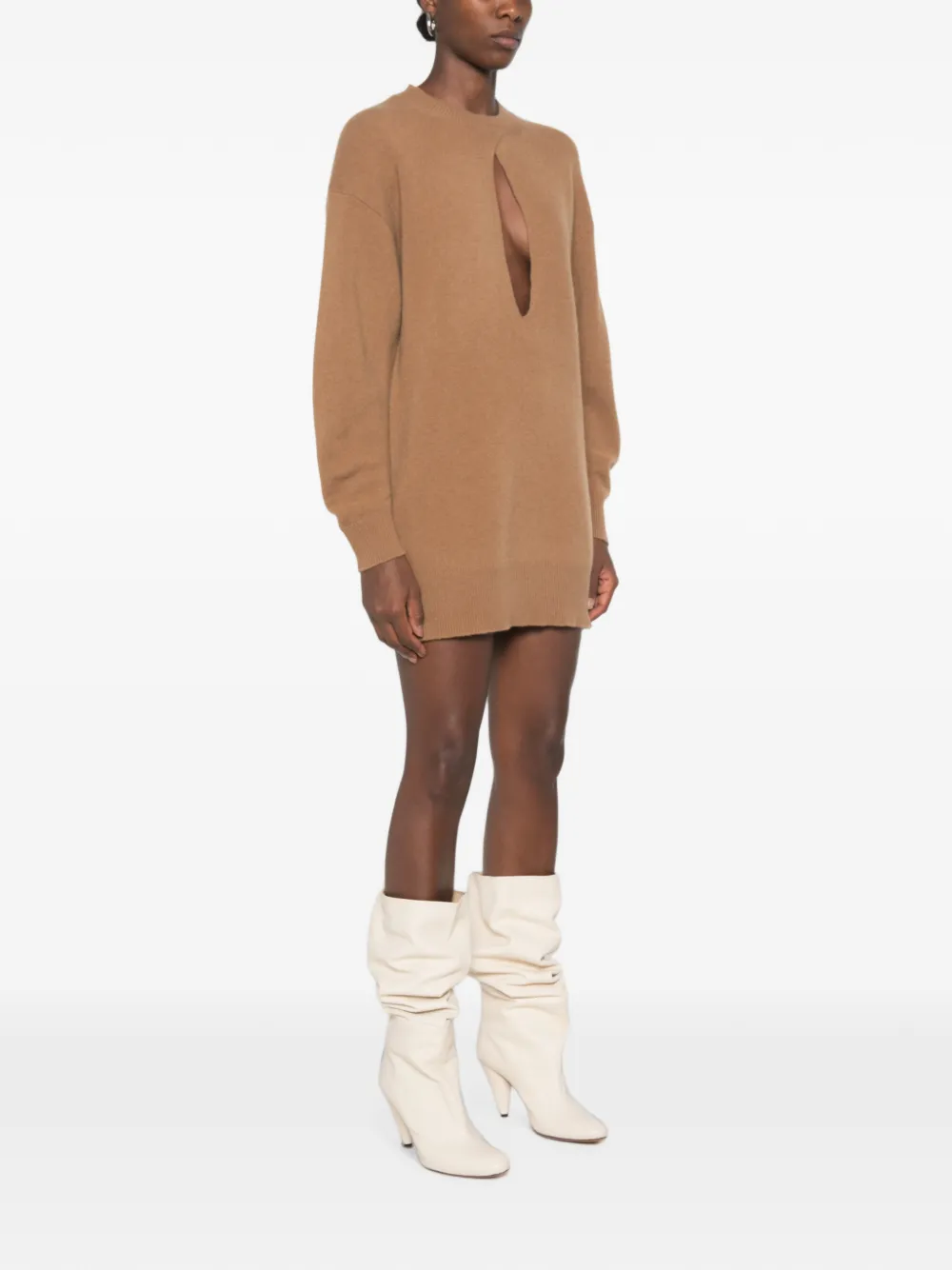 Elisabetta Franchi cut-out knitted mini dress Bruin