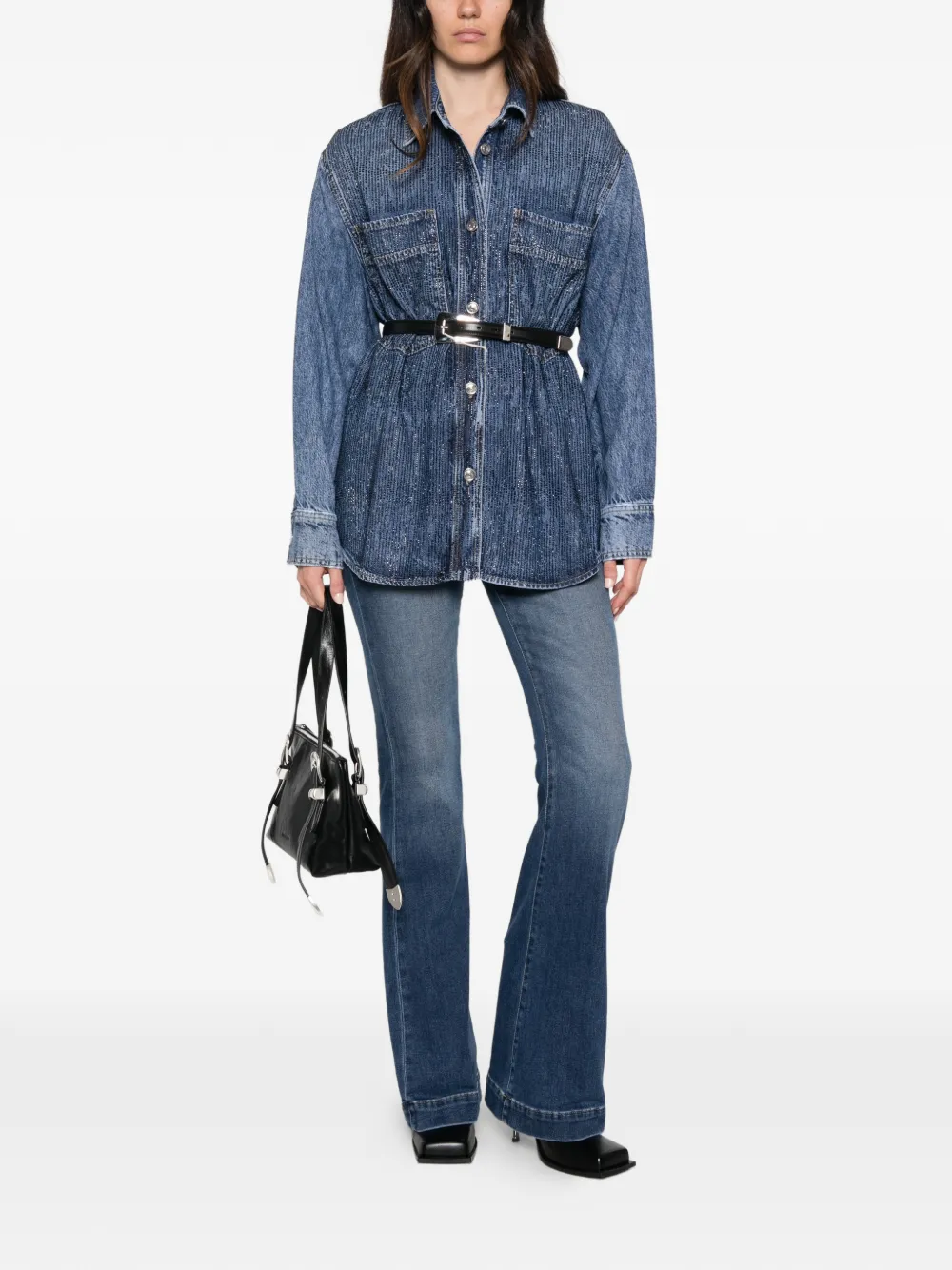 LIU JO Flared jeans met whisker-effect Blauw