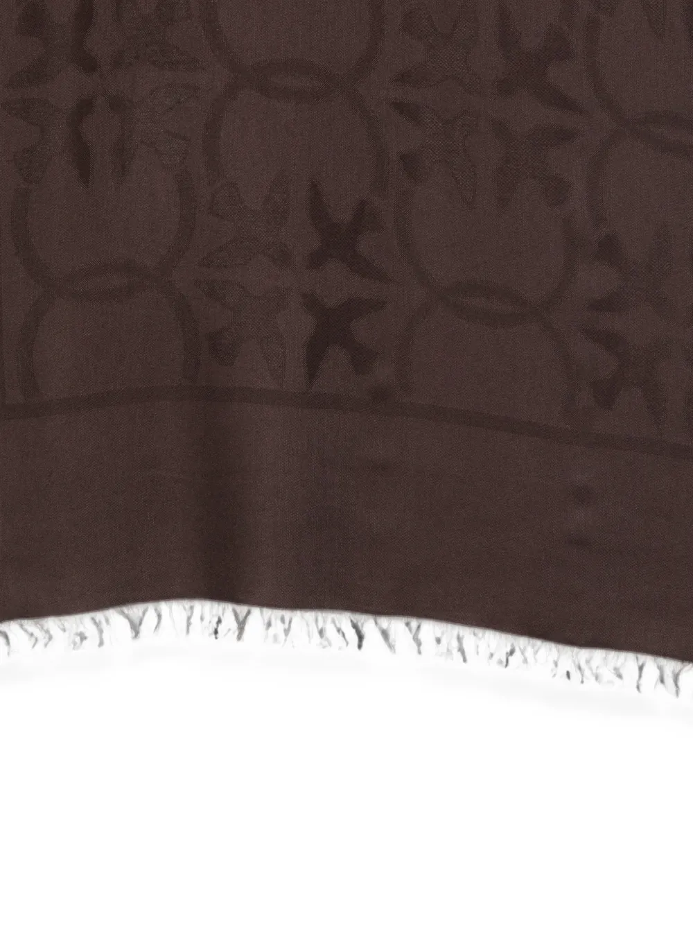 PINKO Sjaal met monogram-patroon en franje Bruin