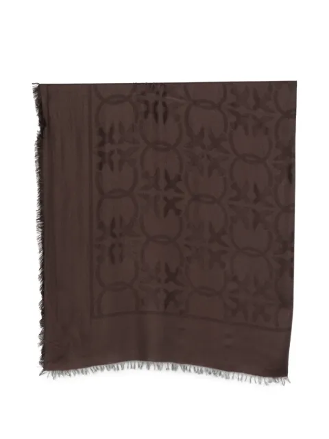 PINKO monogram-pattern frayed scarf