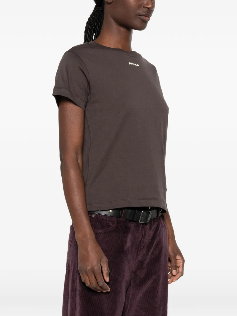 PINKO T-shirt met logoprint Bruin