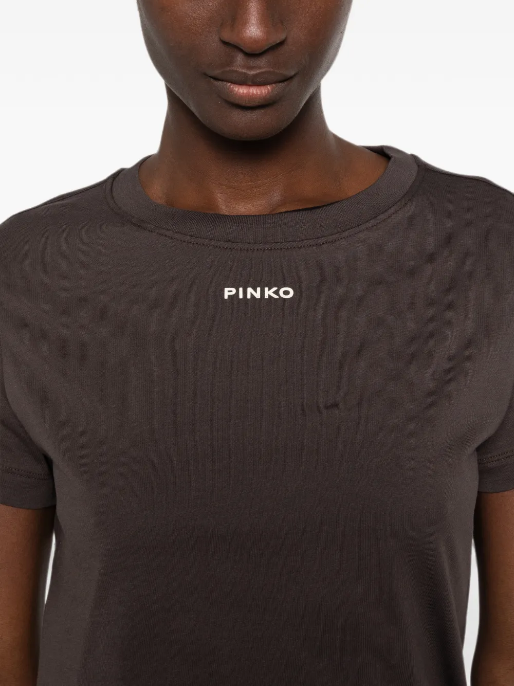 PINKO T-shirt met logoprint Bruin