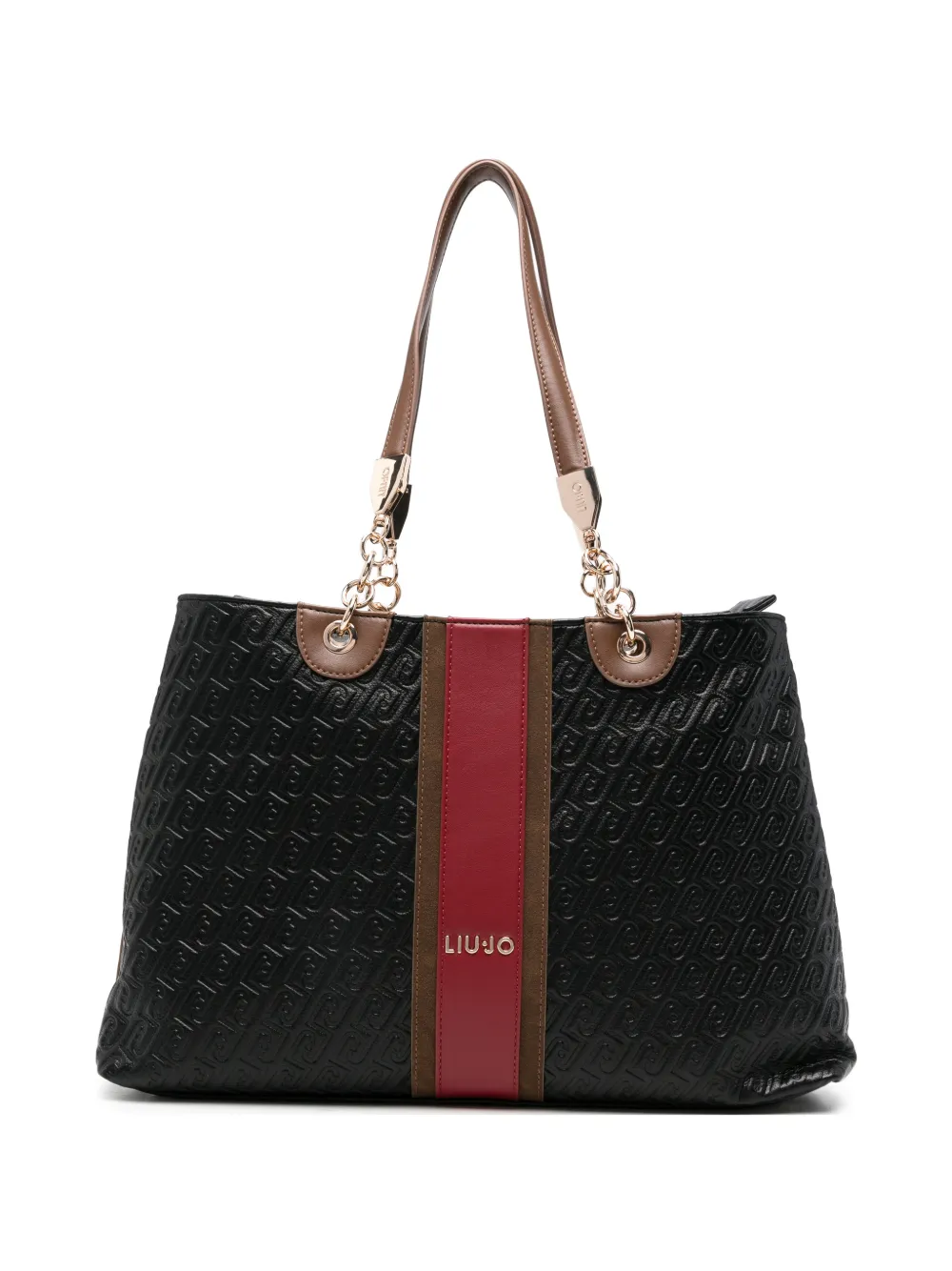 LIU JO medium logo-embossed tote bag - Schwarz