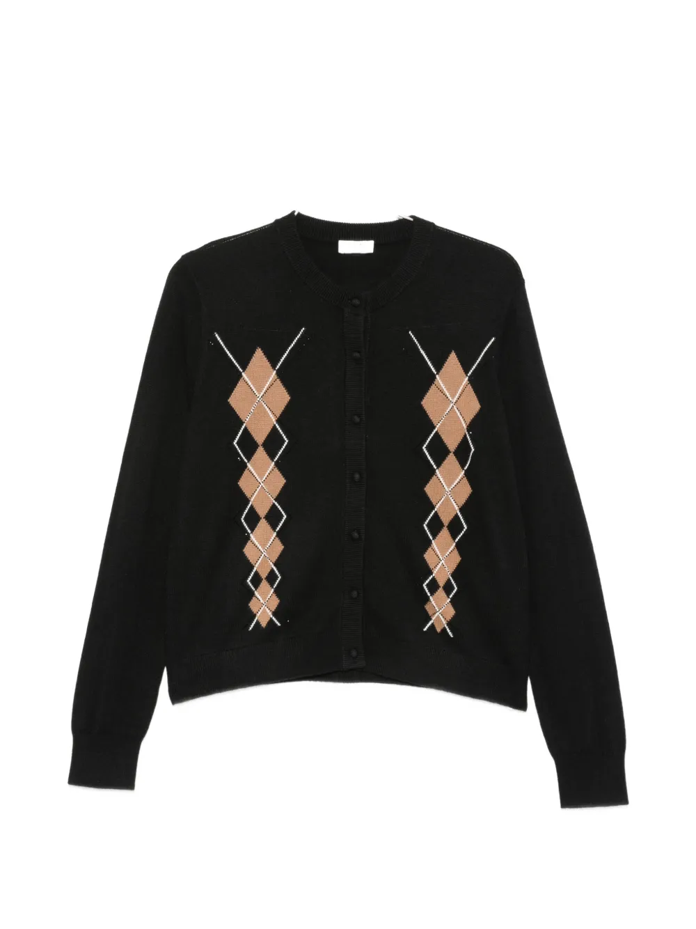 LIU JO argyle-intarsia buttoned cardigan - Schwarz