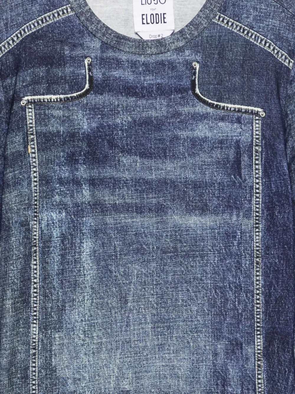 LIU JO T-shirt met denim print Blauw