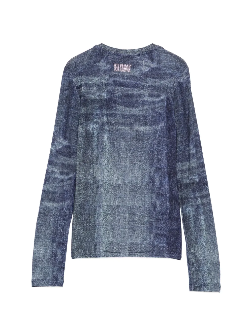 LIU JO T-shirt met denim print Blauw