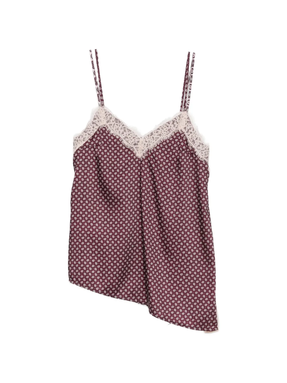 LIU JO lace-trim asymmetric top - Viola