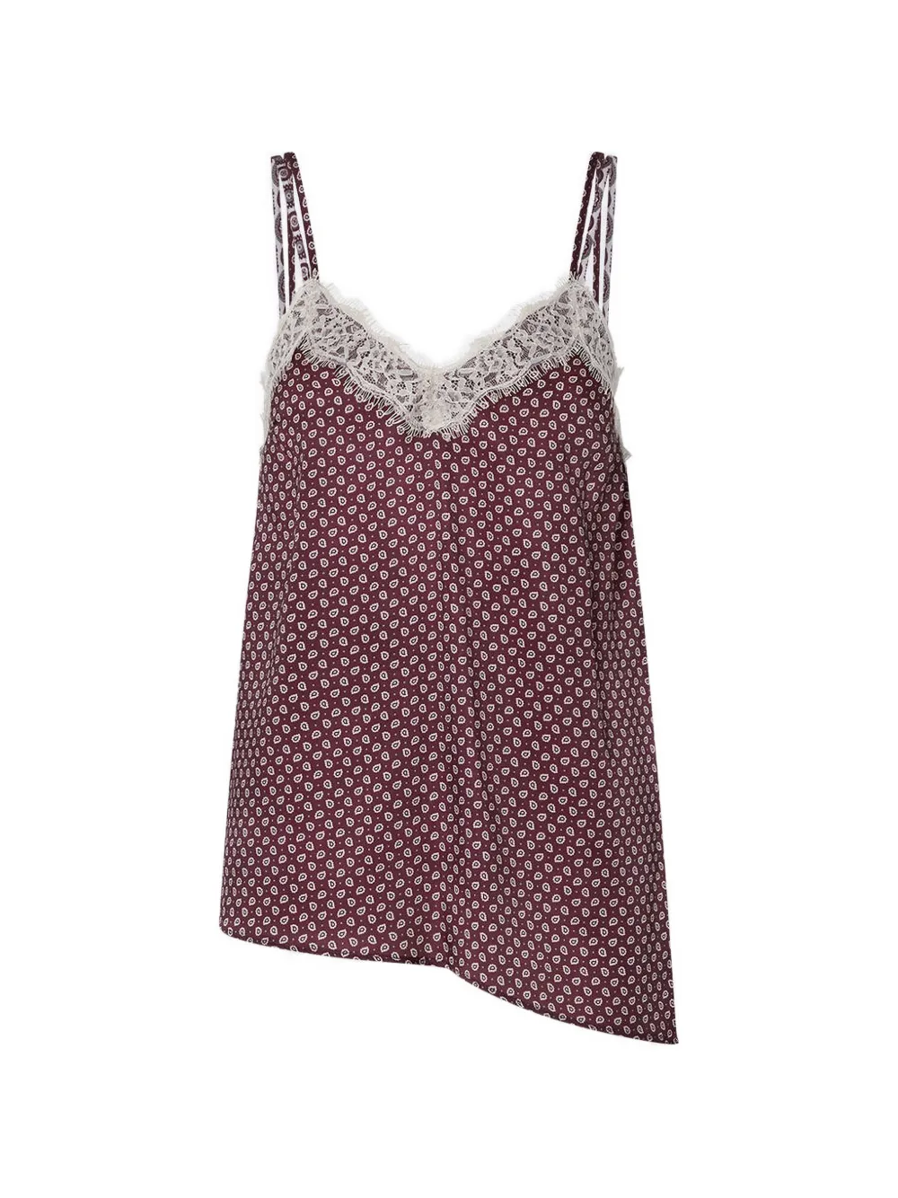 LIU JO lace-trim asymmetric top - Viola