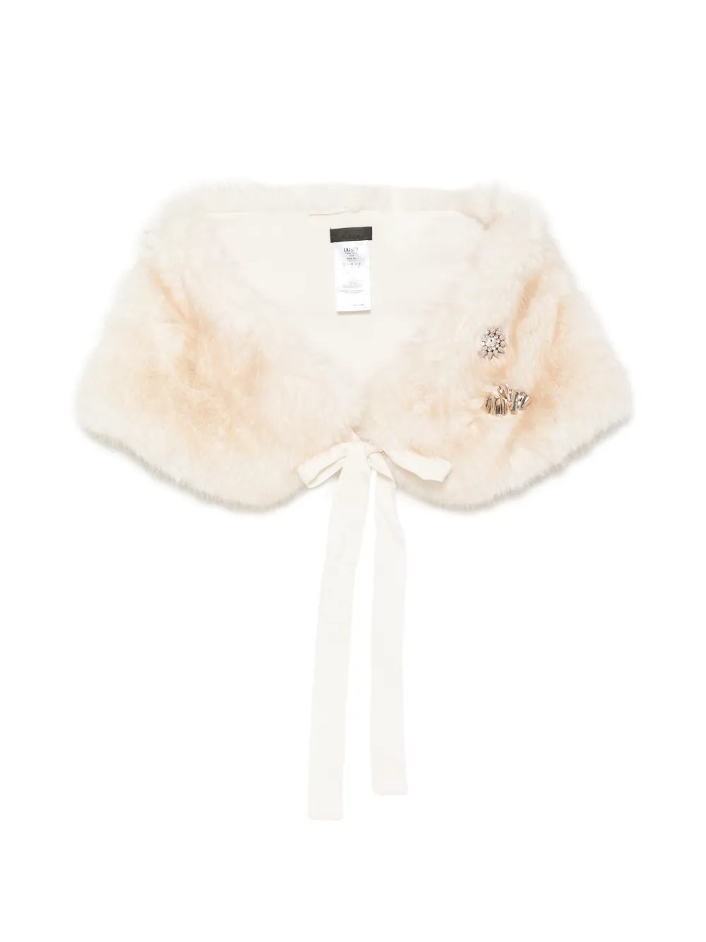 LIU JO embellished faux-fur scarf - Toni neutri