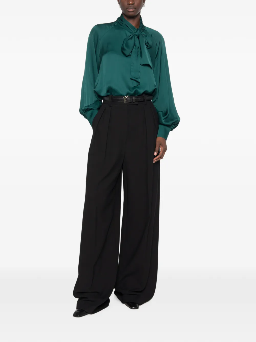 LIU JO Blouse met raglan mouwen en strik Groen
