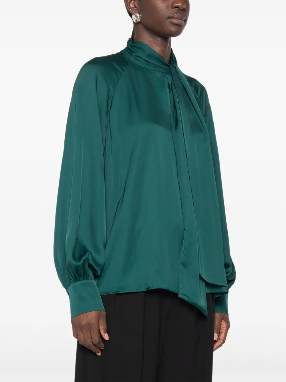 LIU JO Blouse met raglan mouwen en strik Groen