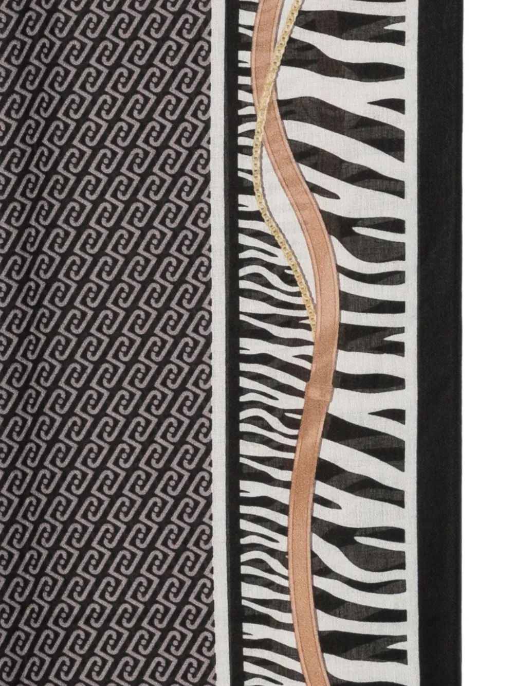 LIU JO Sjaal met zebraprint en logo-monogram Zwart