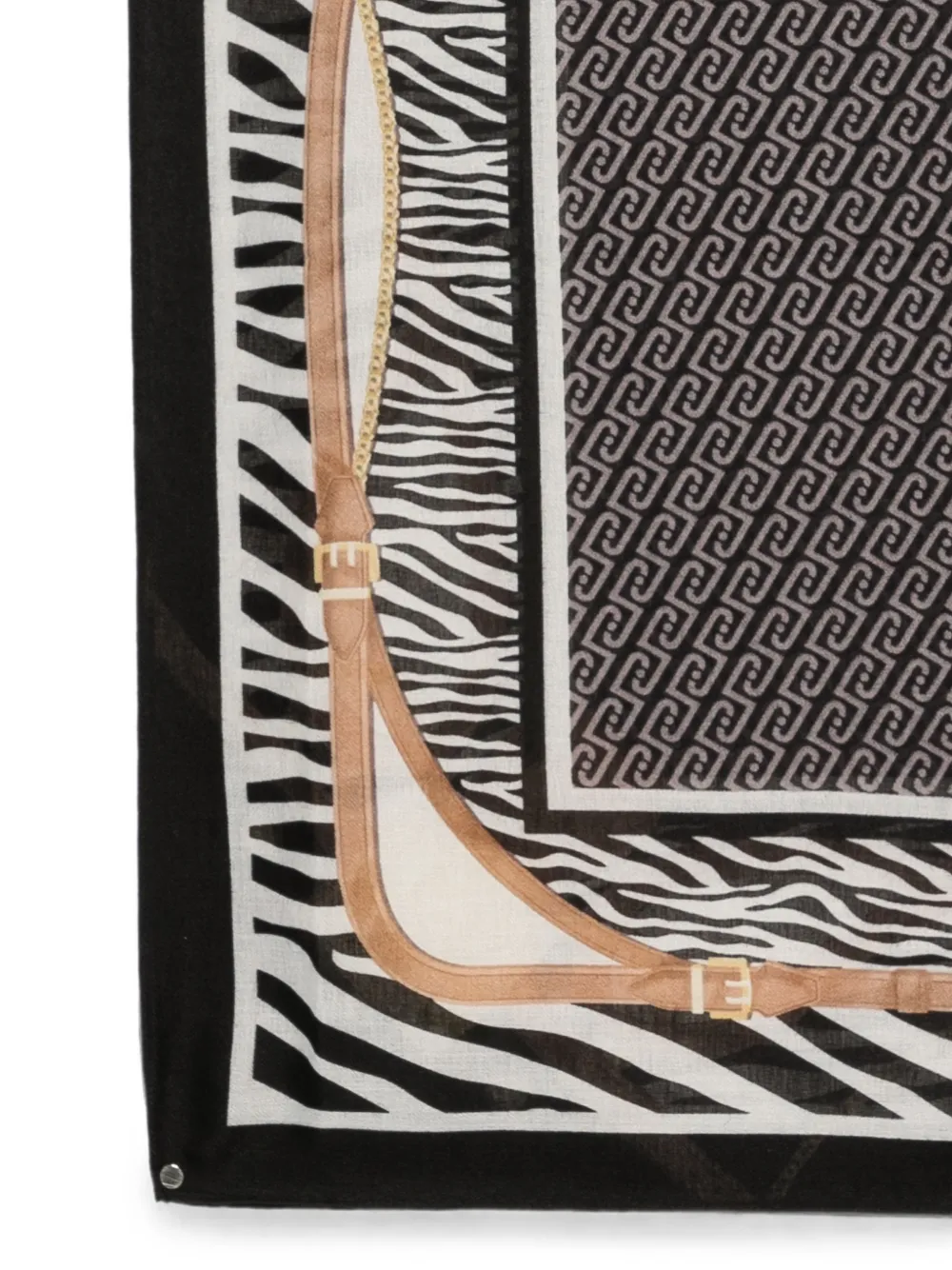 LIU JO Sjaal met zebraprint en logo-monogram Zwart
