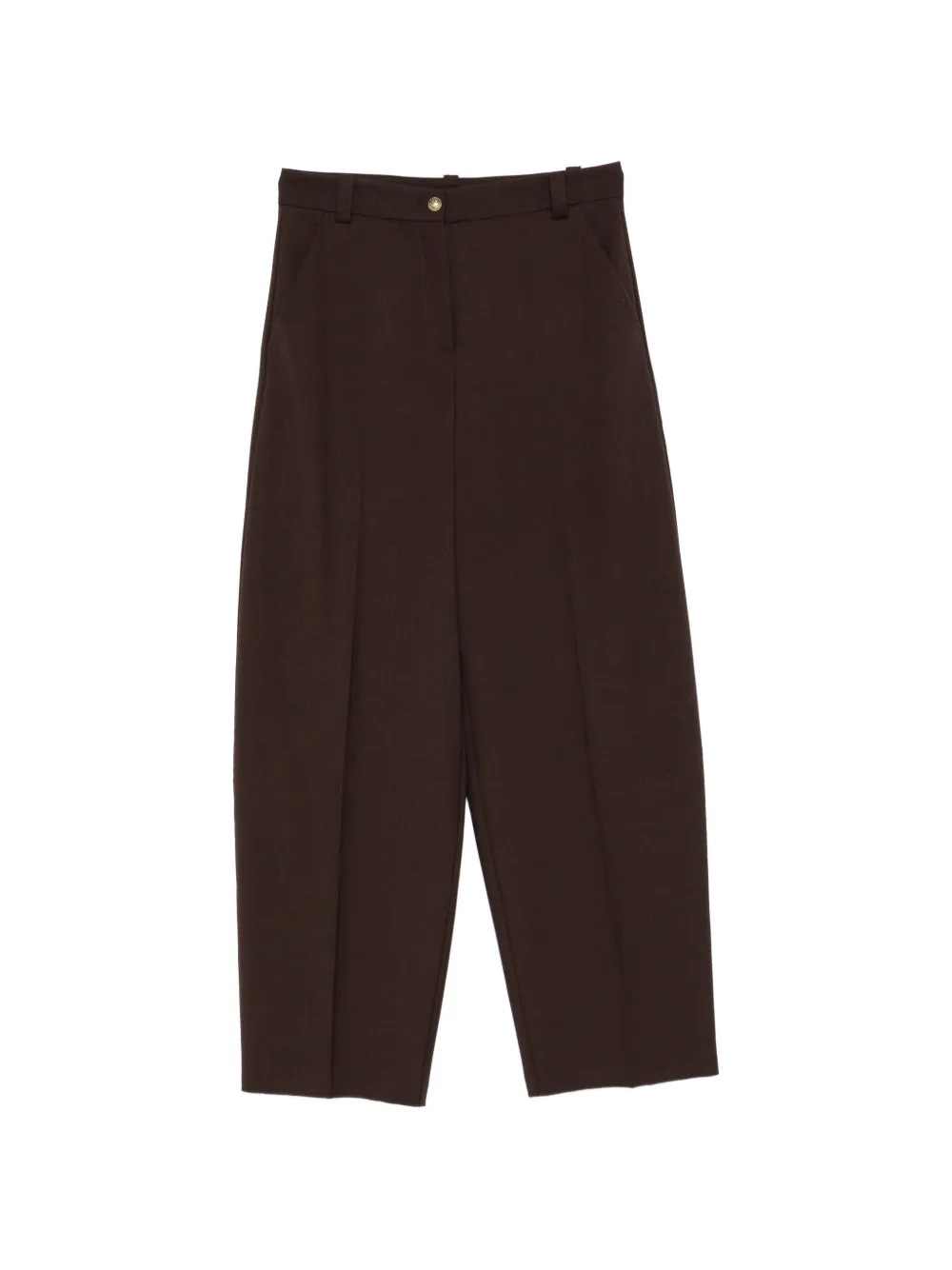 PINKO Balbino logo-patch wide-leg trousers - Marrone