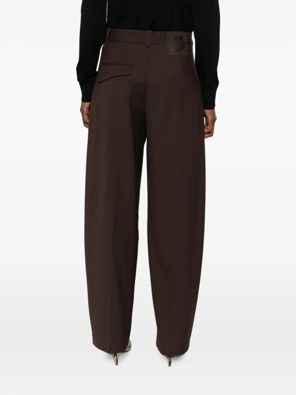 PINKO Balbino broek met wijde pijpen en logopatch Bruin