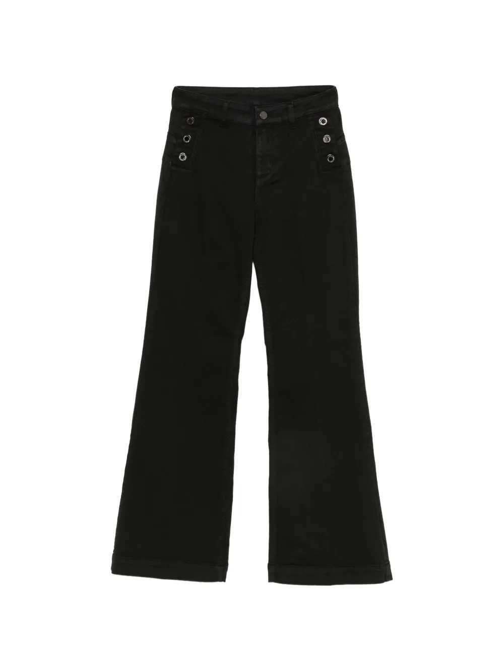 LIU JO button-embellished flared jeans - Schwarz