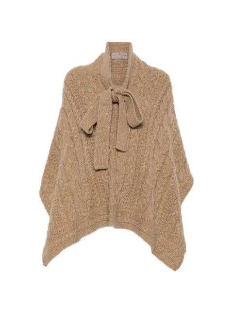 Ermanno Scervino cable-knit tie-fastening poncho