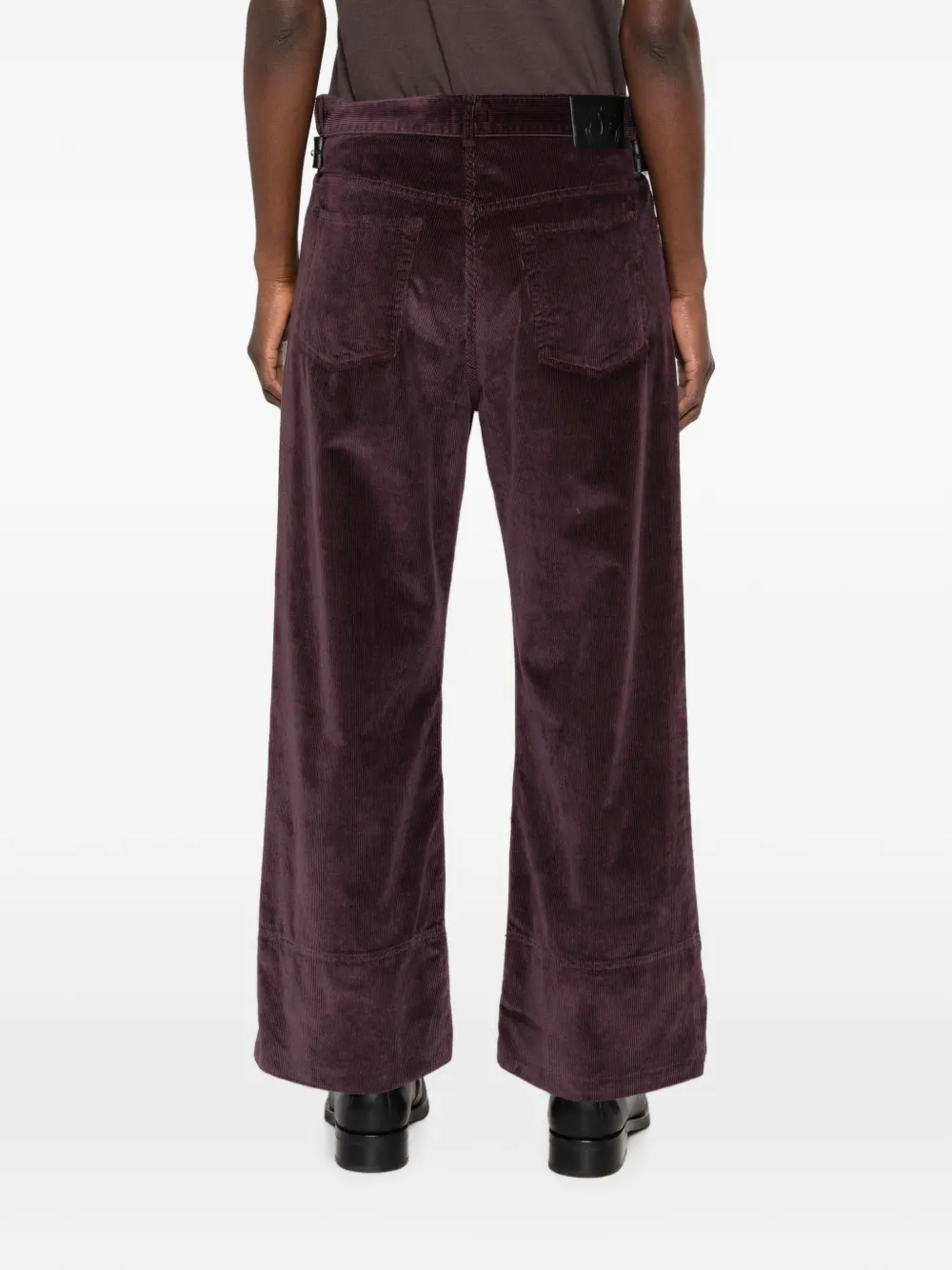 PINKO Ribfluwelen broek met wijde pijpen Rood
