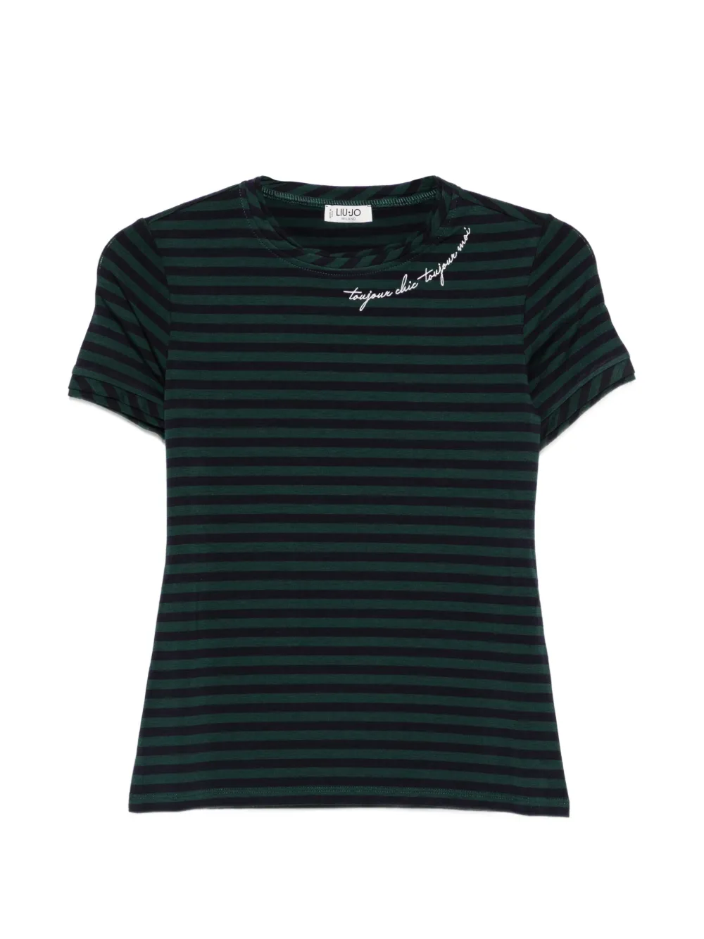 LIU JO T-shirt a righe con ricamo - Verde