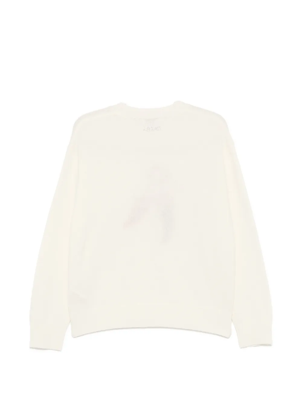 LIU JO Sweater verfraaid met kristallen en print Beige