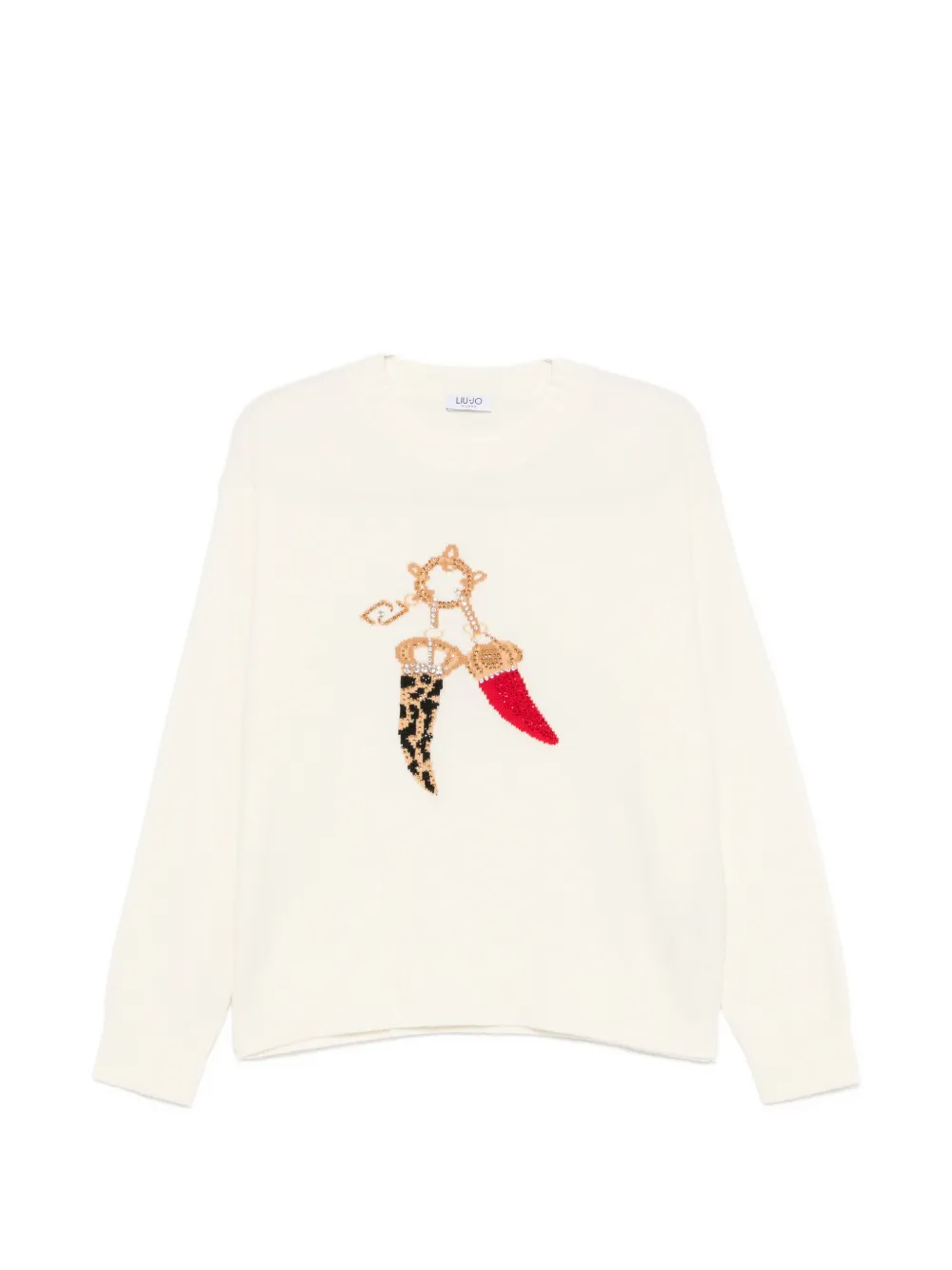 LIU JO Pullover mit grafischem Print - Nude