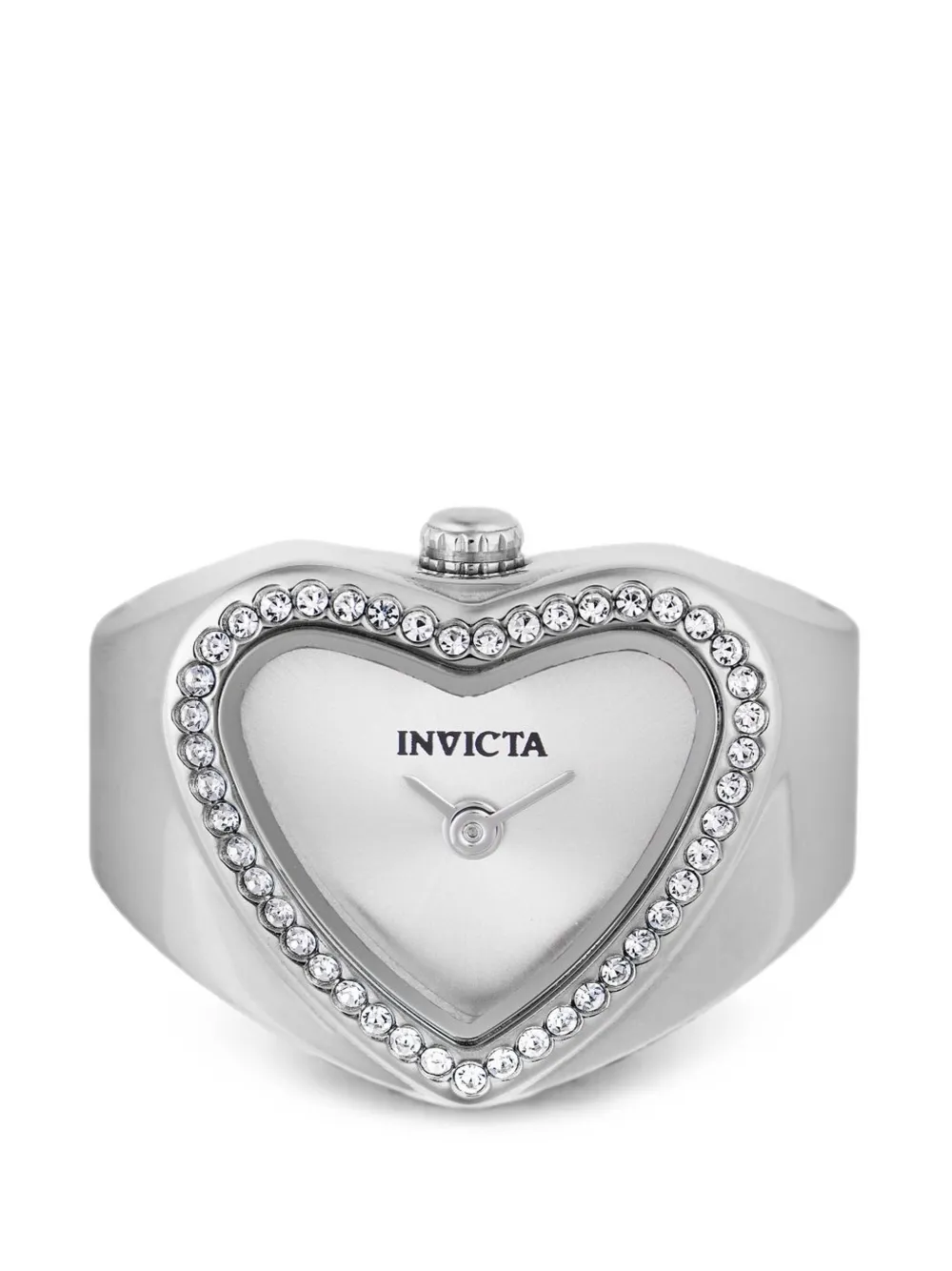 Invicta Mini Ring 18.5mm heart-shaped crystal-embellished watch - Argento