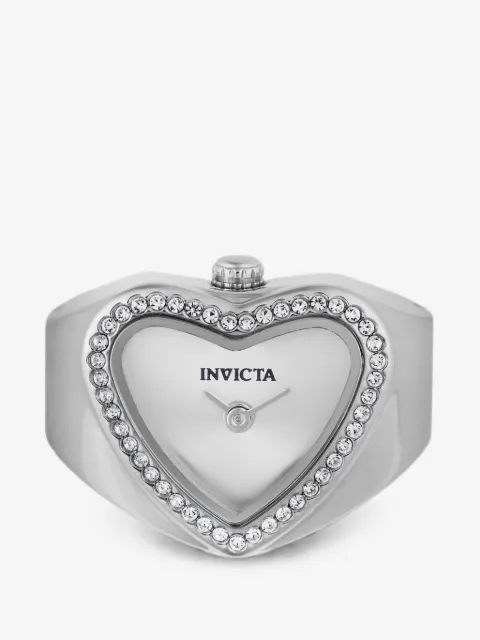 Invicta Mini Ring 18.5mm heart-shaped crystal-embellished watch