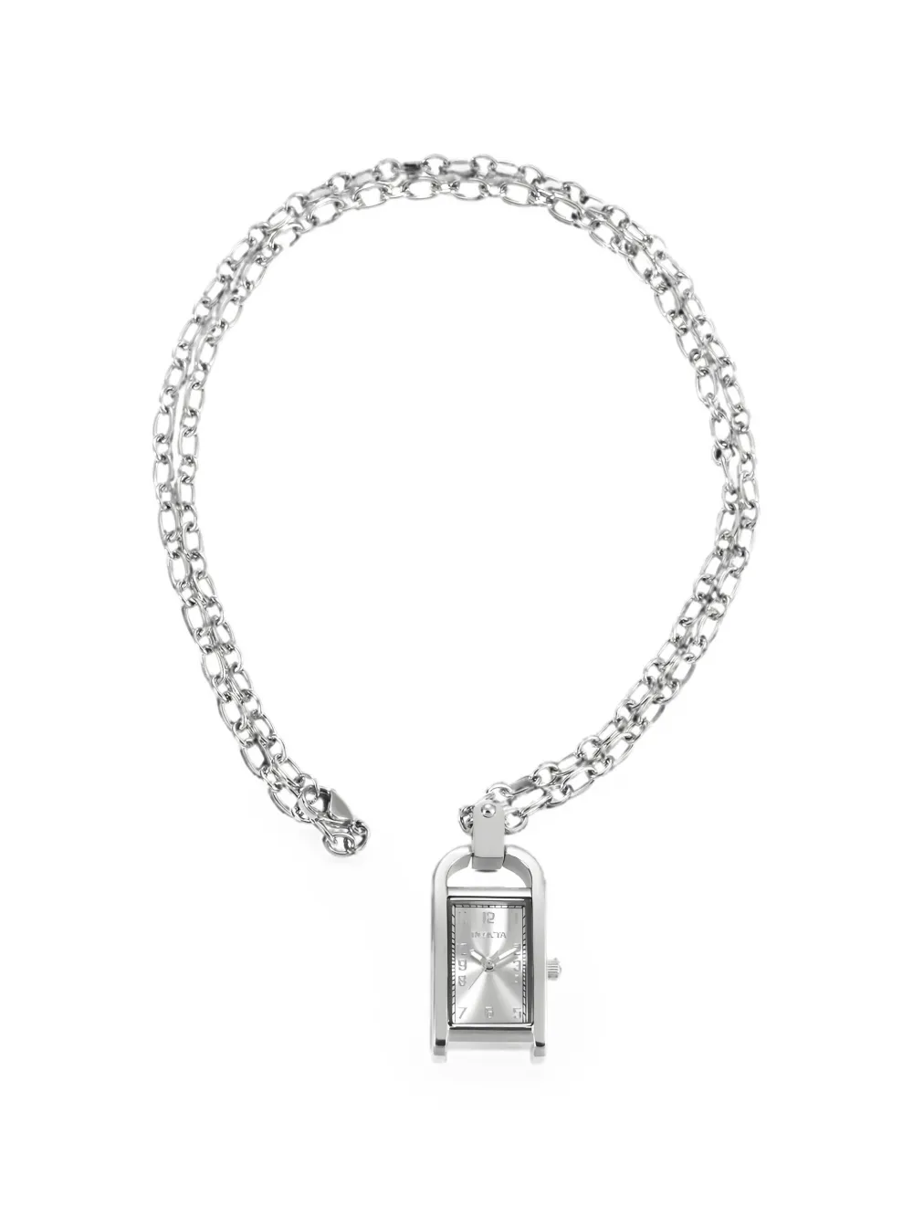 Invicta rectangular-frame 17.5mm necklace watch - Argento