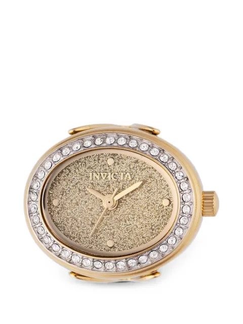 Invicta crystal-embellished oval 24mm ring watch
