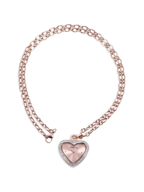 Invicta heart-case crystal-bezel 28mm necklace watch