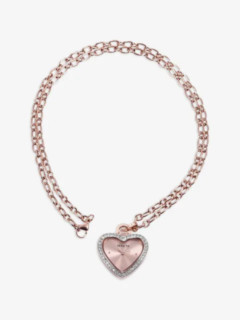 Invicta heart-case crystal-bezel 28mm necklace watch