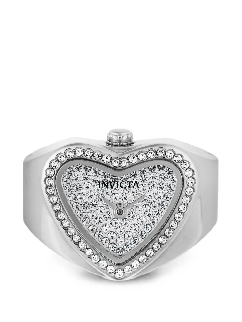 Invicta heart-shaped crystal-embellished 18mm watch - Argento