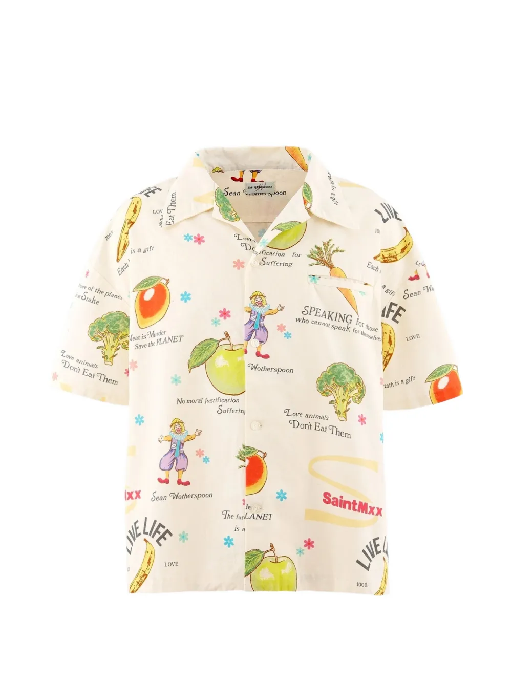 SAINT MXXXXXX x Sean Wotherspoon graphic-print shirt - Neutrals