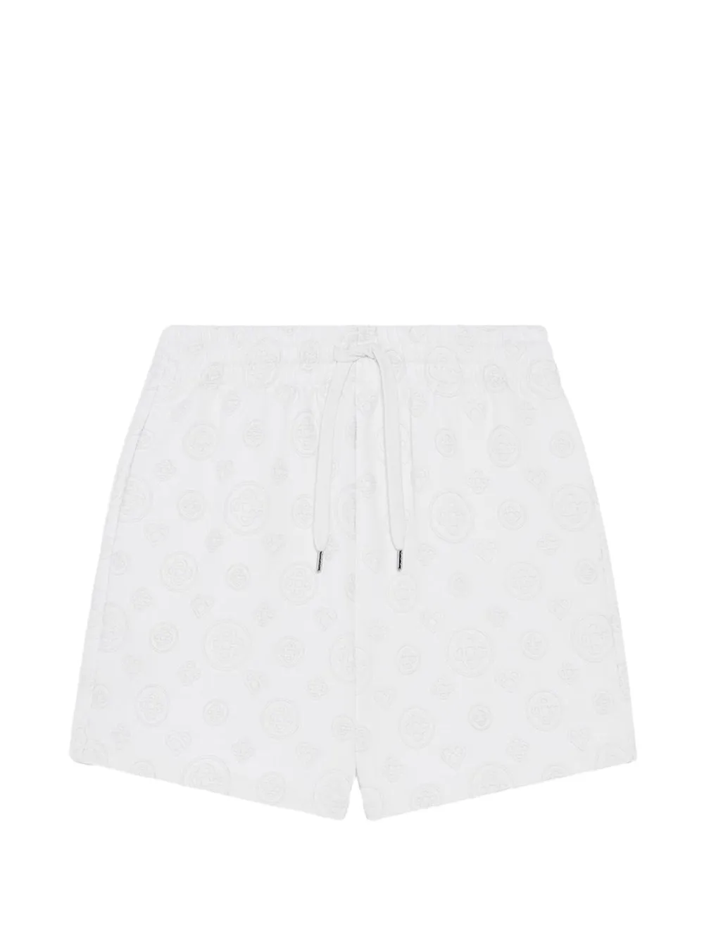 Casablanca monogram-embroidered cotton shorts - Bianco