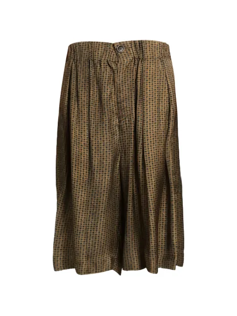 Uma Wang geometric-print pleated shorts