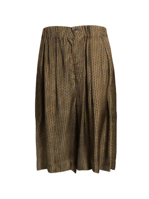 Uma Wang geometric-print pleated shorts
