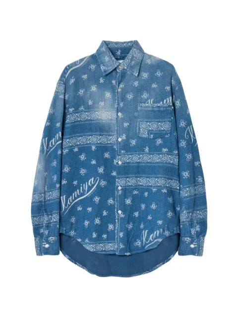 KAMIYA  bandana-print distressed shirt