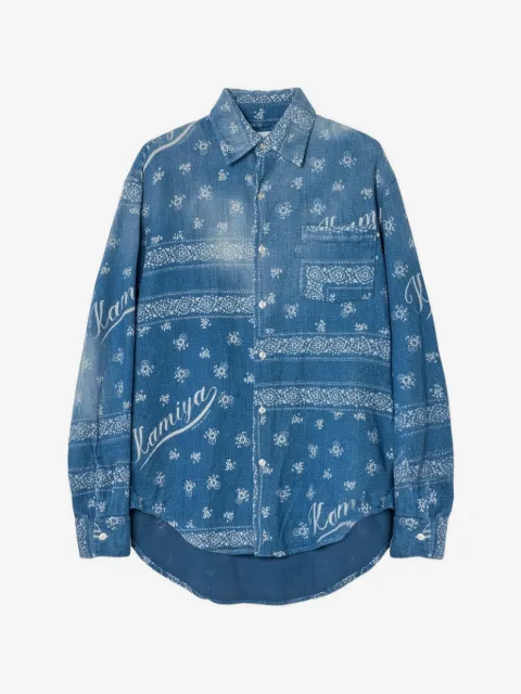 KAMIYA  bandana-print distressed shirt