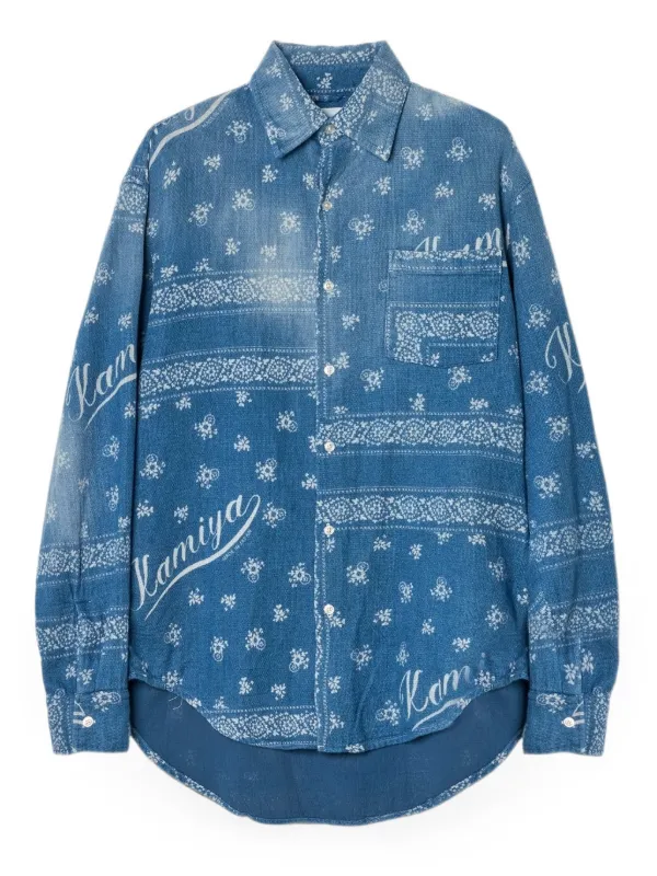 blue bandana dress shirt Express Shirt Mens Small Button Up Paisley Blue Bandana Geometric Slim N98