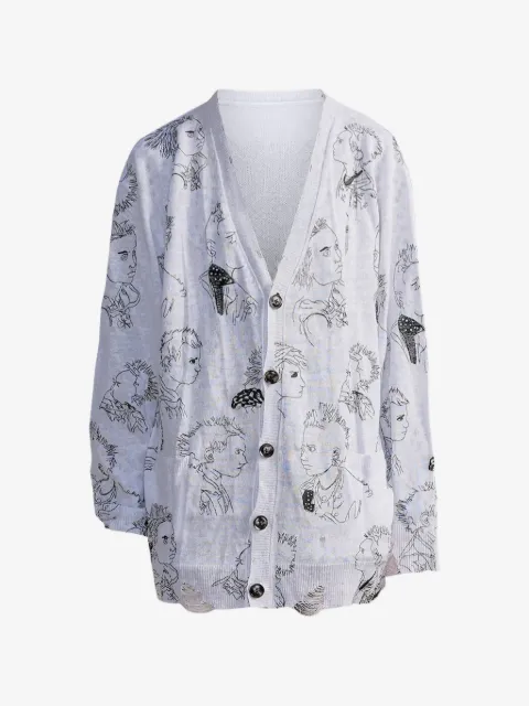 R13 printed cardigan