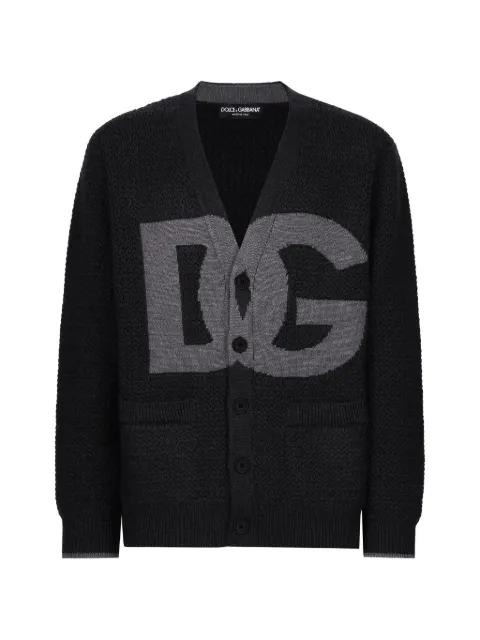D&G logo-intarsia wool cardigan
