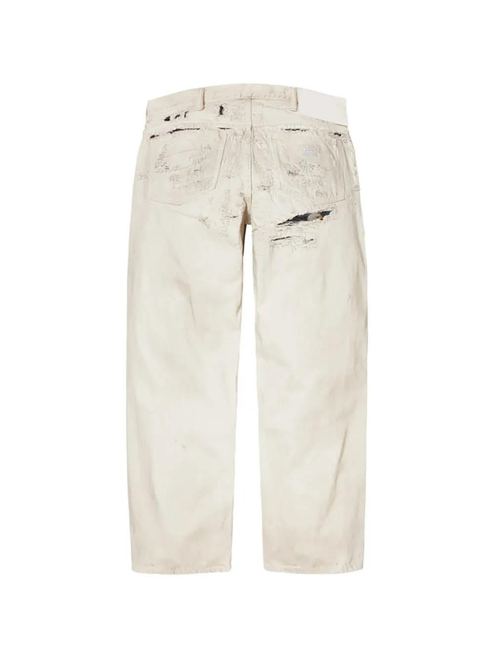 Supreme x MM6 Maison Margiela gerafelde ruimvallende jeans Beige