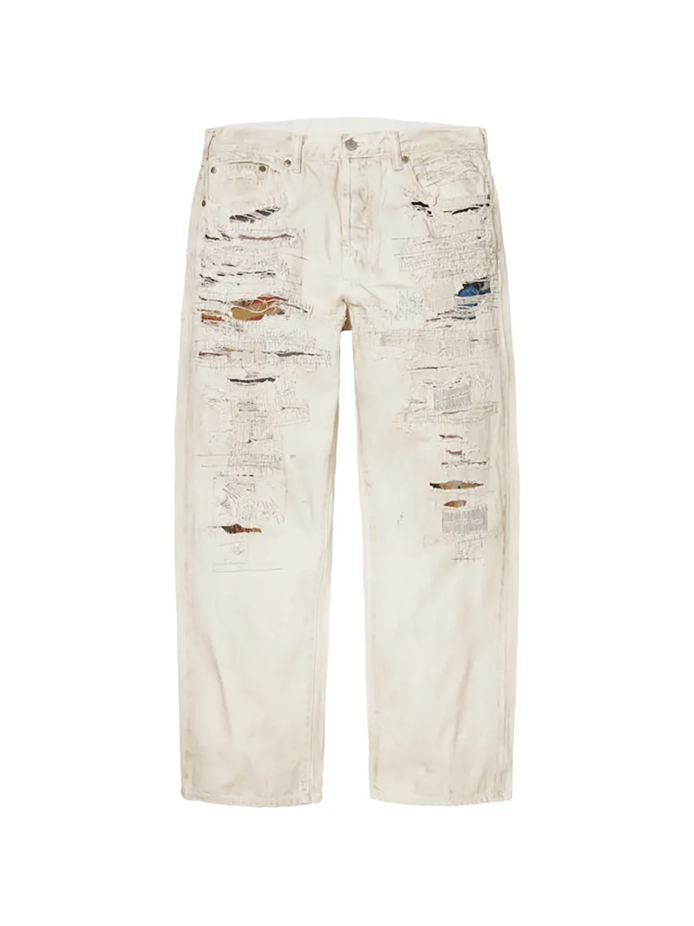 Supreme x MM6 Maison Margiela Lockere Jeans im Distressed-Look - Nude