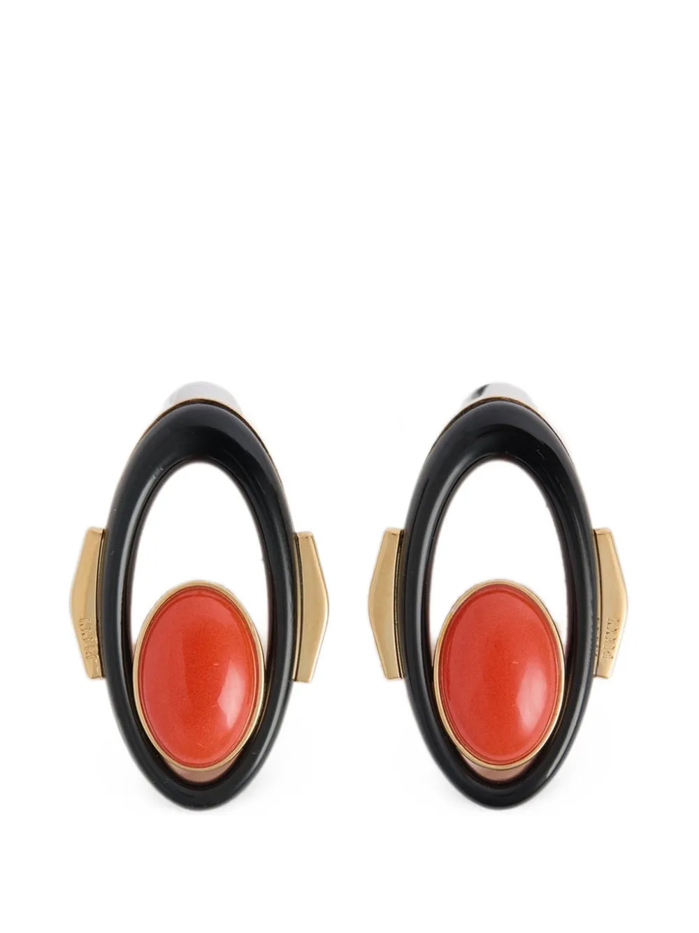 PUCCI cabochon-embellished oval-frame earrings - Oro